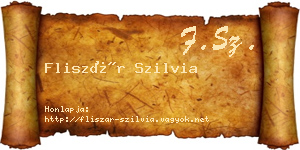 Fliszár Szilvia névjegykártya