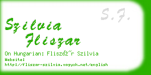 szilvia fliszar business card